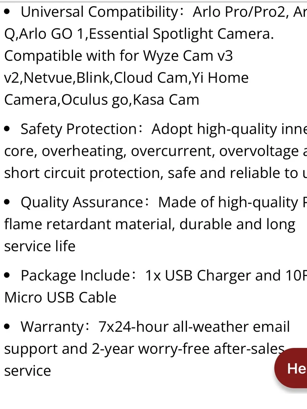 USB-A Wall Adaptor & Charging Power Cord 10Ft